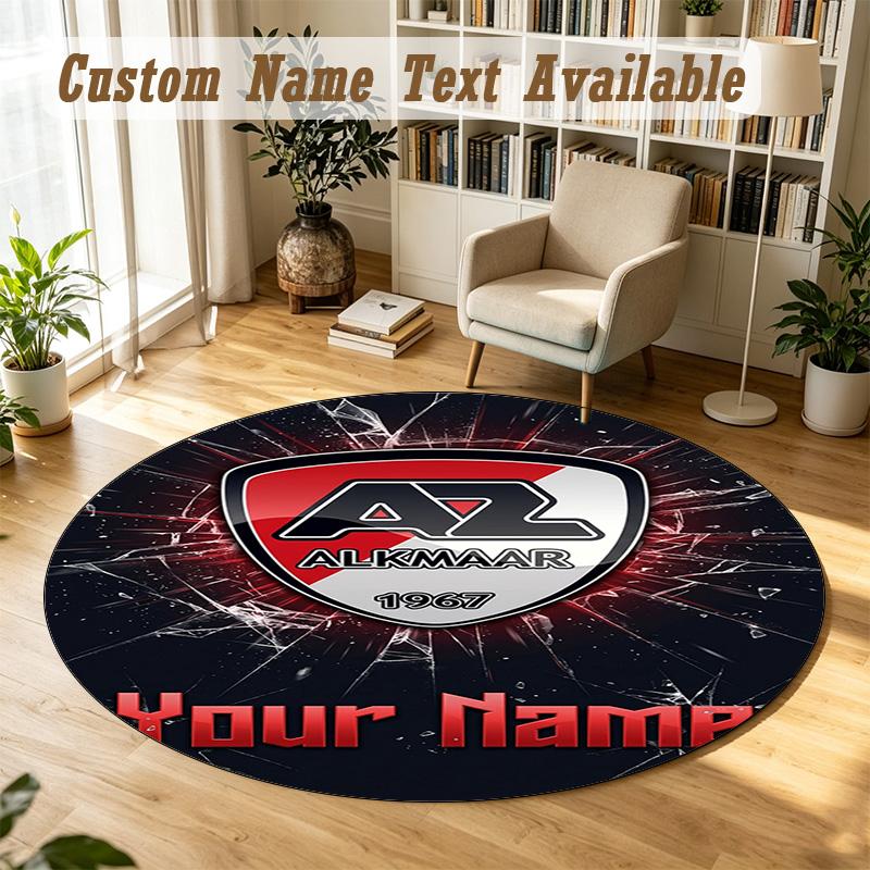 Round Rug Custom NameAZ Alkmaar Pattern Non Slip Carpet Home Floor Decor