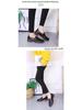 2024 Plus Size Korean Style Women's Mid-Heel Slip-On Leather Casual Shoes
