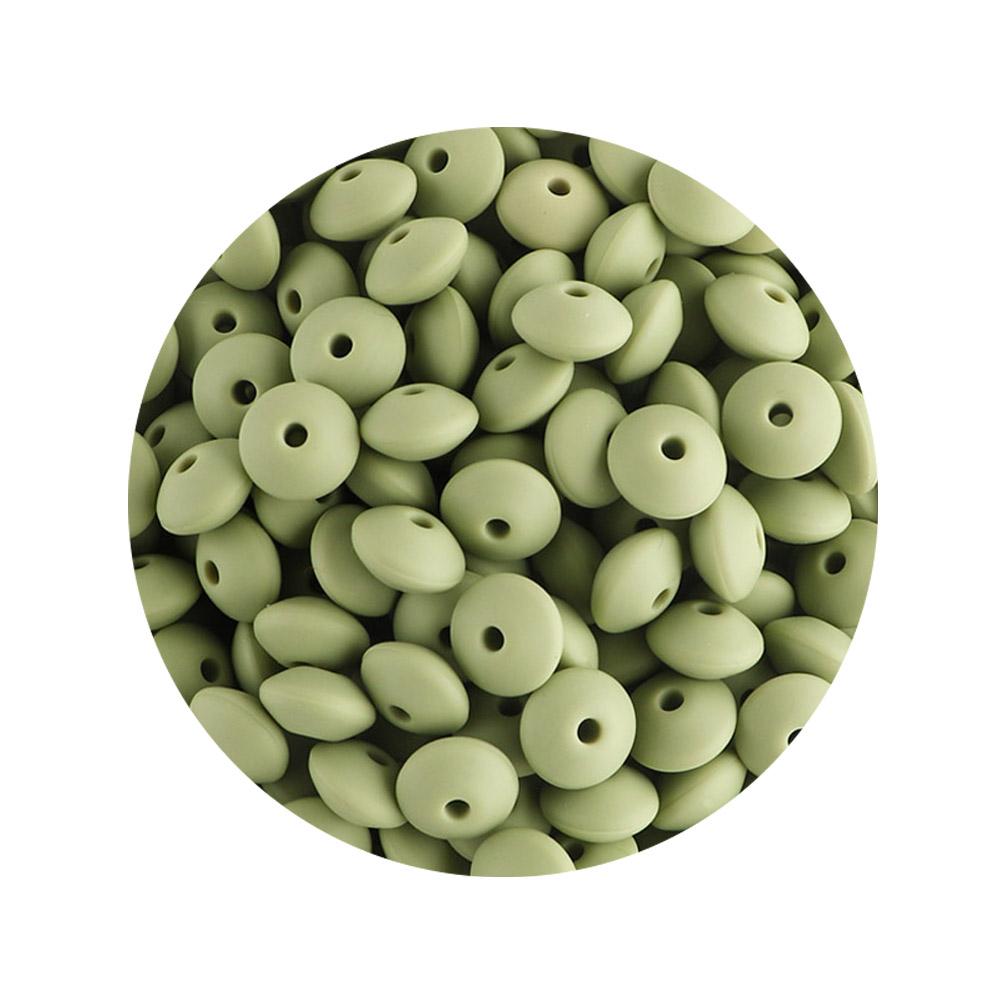 100Pcs 12mm Silicone Lentil Beads Round Spacer Beads Silicone Abacus Bead DIY Bracelet Necklace Handmade Jewelry Accessories