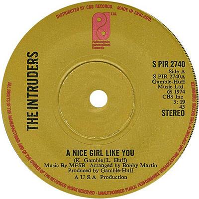 7inch Record INTRUDERS - A Nice Girl Like You / To Be Happy  SPIR2740 Philadelphia In 1975 UK Soul/Funk Used