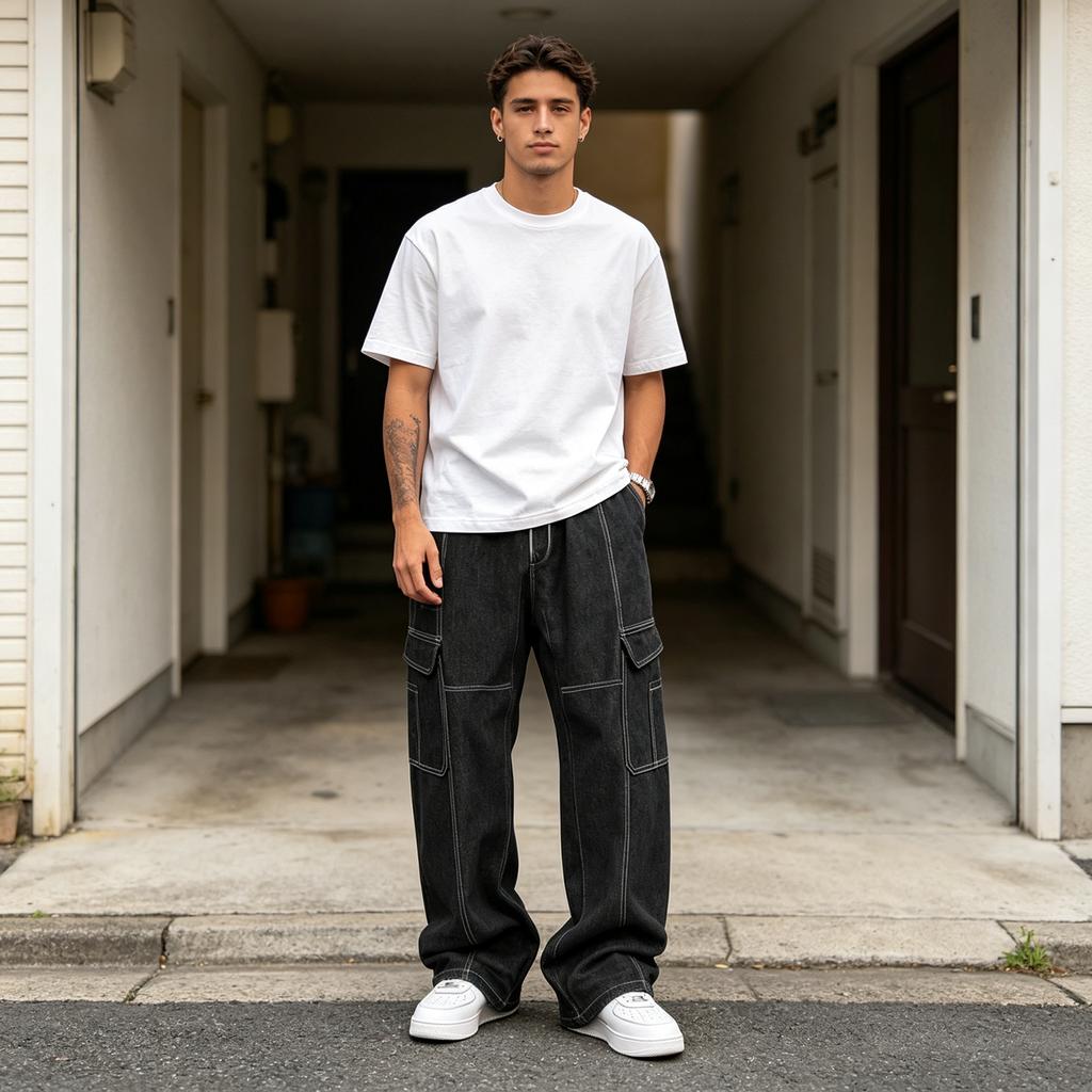 Jeans Dritti da Uomo per Uso Casual Quotidiano