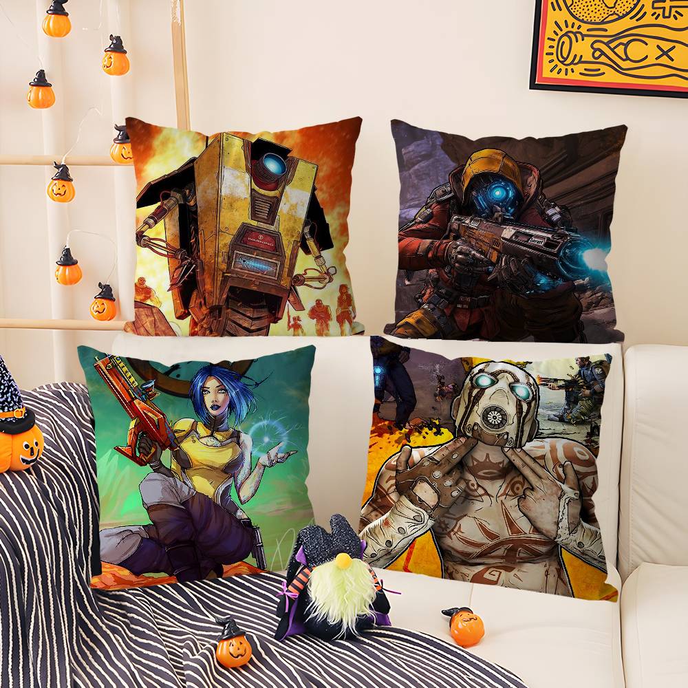 B-Borderlands Game Pillow Case Home Dorm Chair Back Short Plush Double-Sided Printing Office Nap Time Cushion Cover