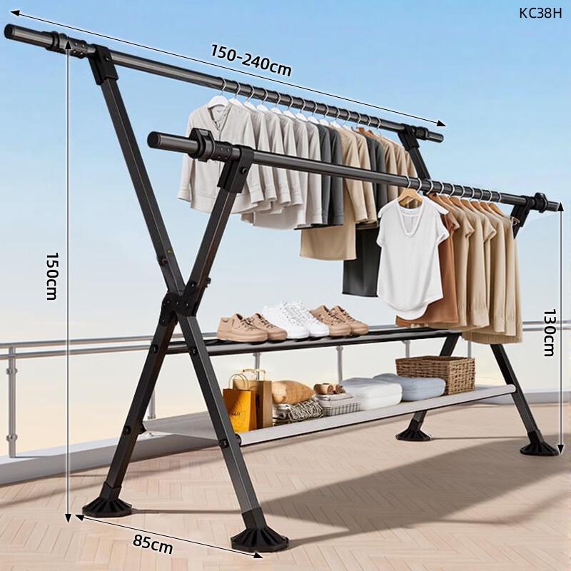 OIMG Foldable Indoor Outdoor Clothes Drying Rack