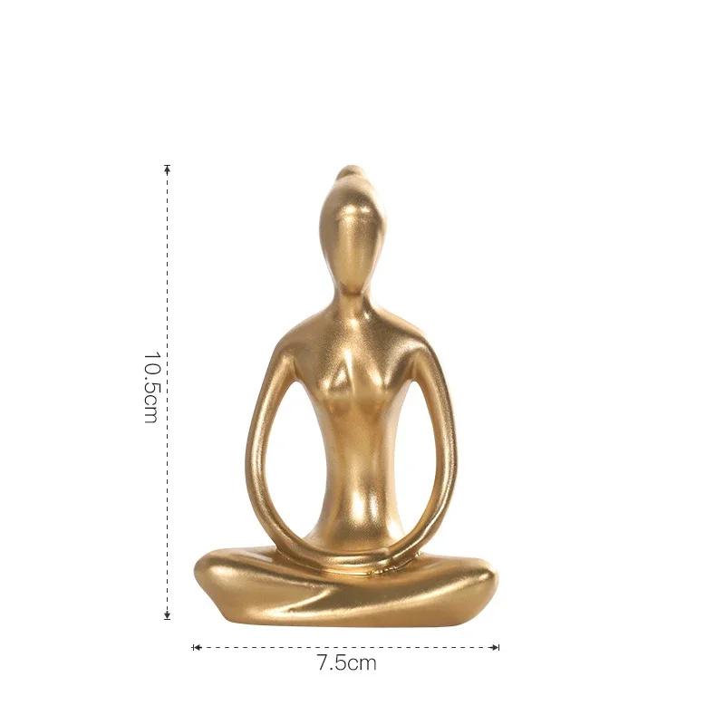10cm Abstract Art Resin 12 Styles Yoga Poses Figurine Porcelain Lady Statue Home Studio Decor Ornament New Room Decoration