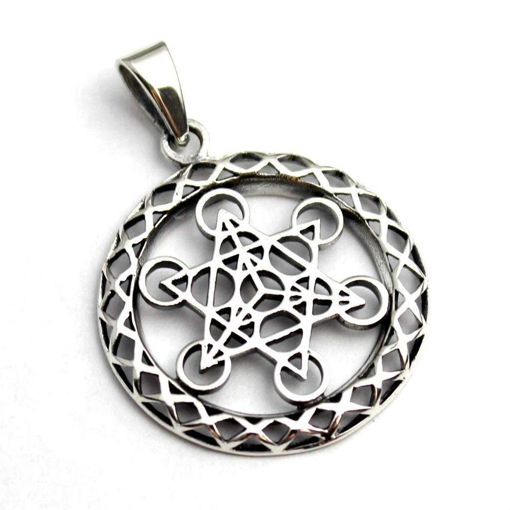 [World Accessories Carmelo] Fruit of Life Metatron's Cube Fruit of Life Divine Geometry Sterling Silver 925 Pendant Pendant Top