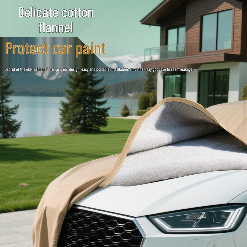 Universal All-Season Oxford Cloth Car Cover: Sun, Rain & Dust Protection with Heat Insulation & Sun Shade
