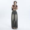 American Retro Wide-leg Jeans Women's New Washed High-waisted Loose-fitting Straight Floor Pants
