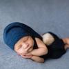 Baby Hat Newborn Photography Props Blanket Wrap Baby Fur Ball Knitted Beanie Hat Baby Photo Shoot Accessories