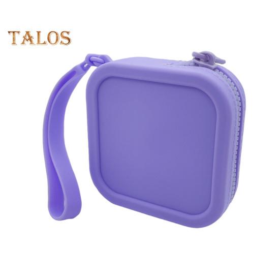 

Кошелек для монет, наушников, документов, силиконовый, легкий, гладкий, с застежкой-молнией, брелок, держатель, портативная сумка для ежедневного использования, походов по магазинам и на работу фиолетовый