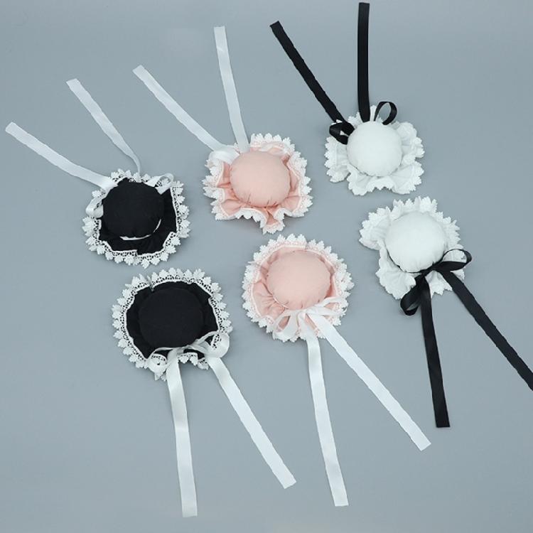 Women Buns Dancer Hair Clip Round Bun Hairstyle Laciness Ribbon Girl Headwear