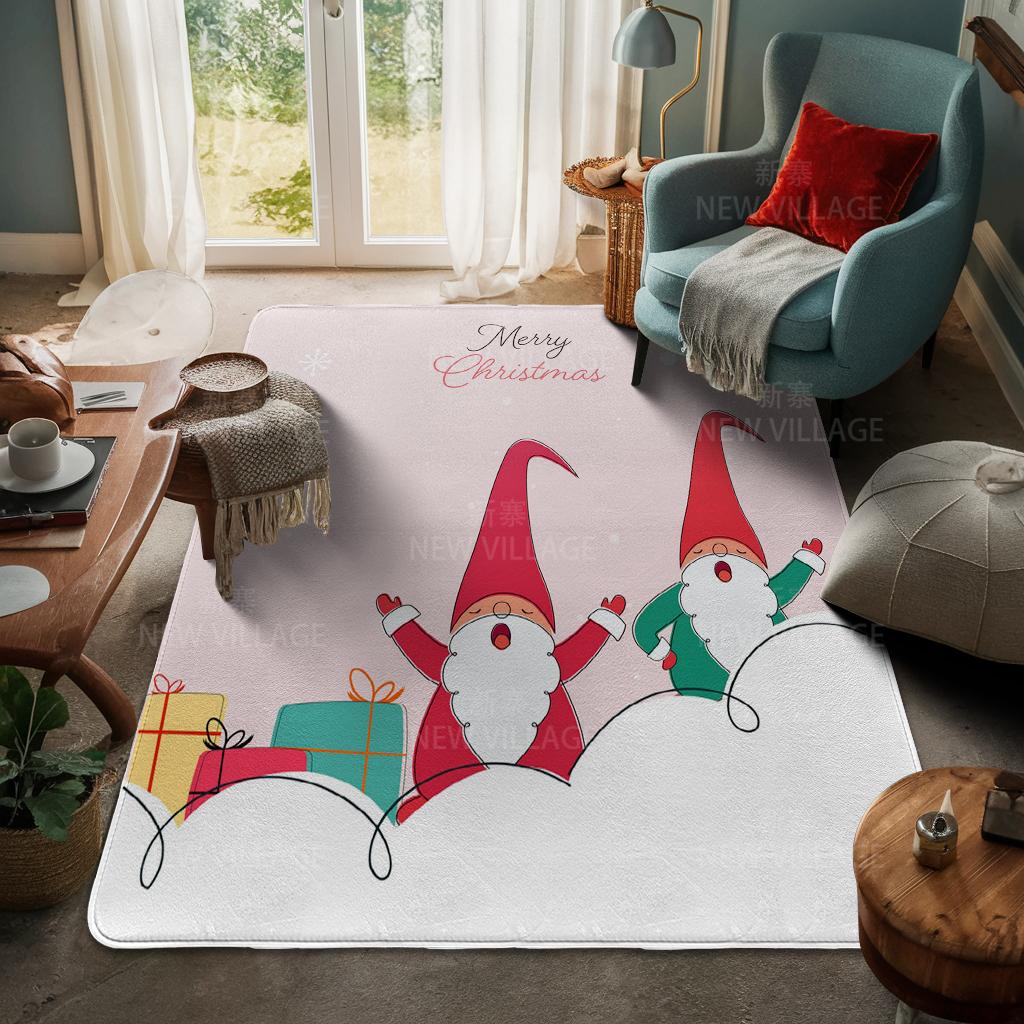 House Entrance Carpet Home Door Mat Living Room Bath Foot Bathroom Non-slip Water Absorption Rugs Bath Merry Christmas Winter