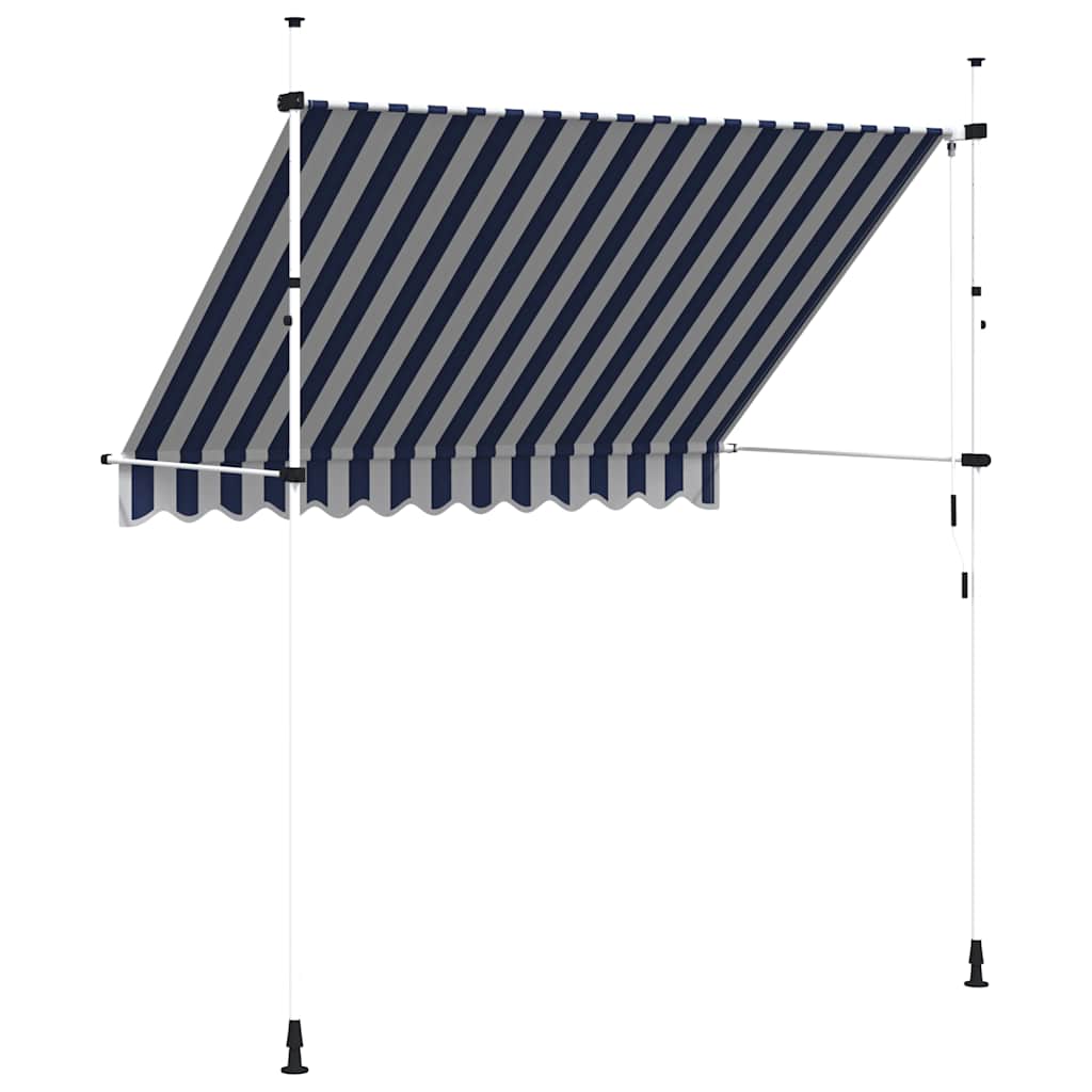 Manual Retractable Awning 250 Cm Blue White Striped