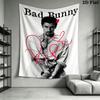 Bad Bunny Star Wall Hanging Printed Fabric Blanket Decorative Tapestries for Bedroom Living Room Home Decor