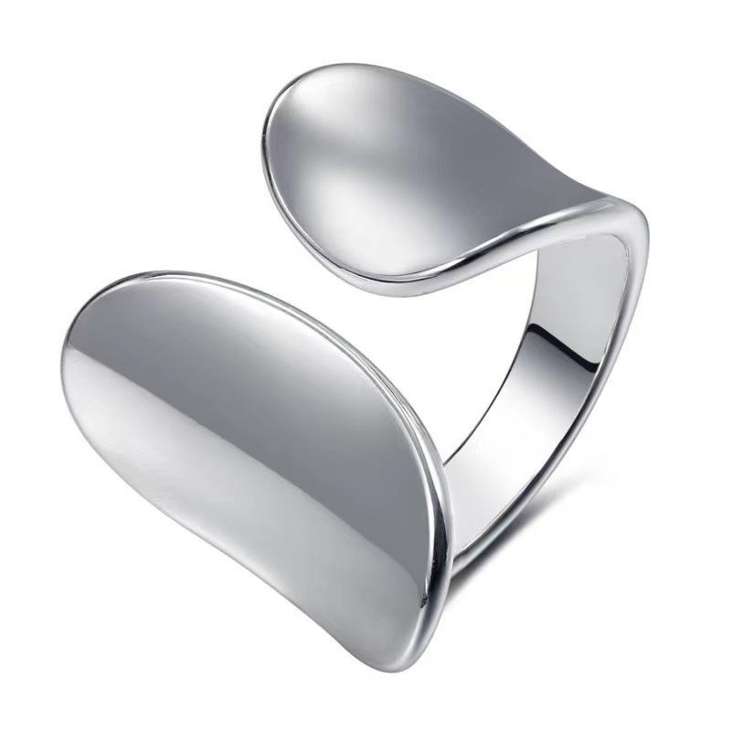 Korean-Japanese Silver Geometric Knuckle Ring for Women