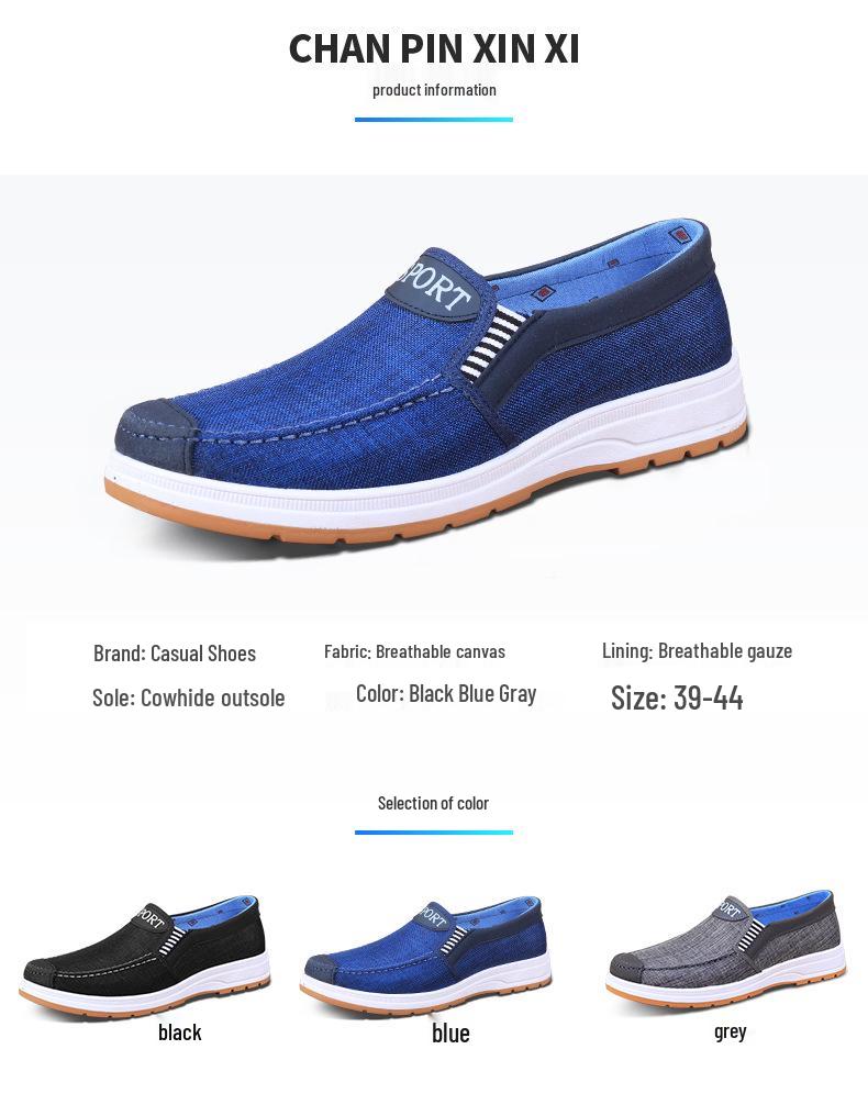 Men's Slip-on Cloth Shoes - Casual & Work Style