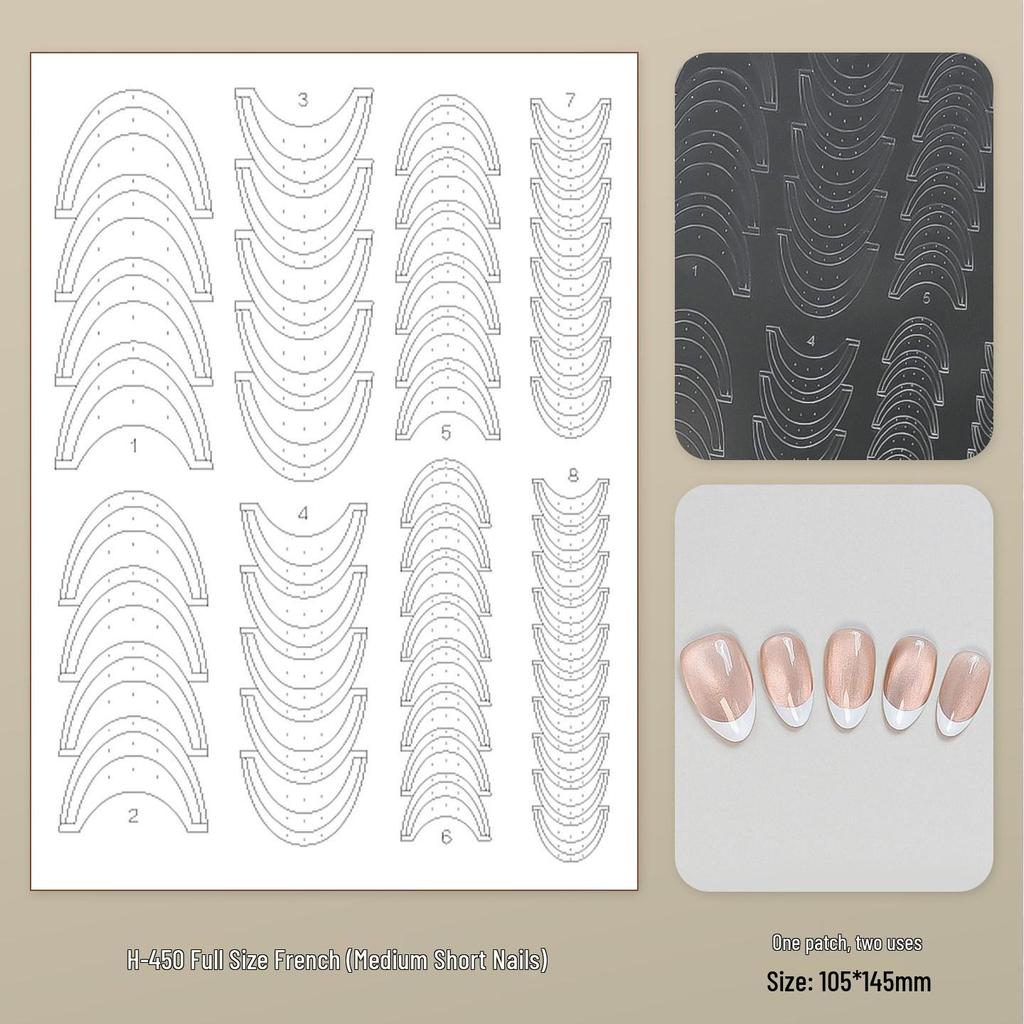 French Lace Nail Art Sticker Refill - No Curling, Multi-use, Adherent Guide Stickers for Pat-Pat Spray Painting.