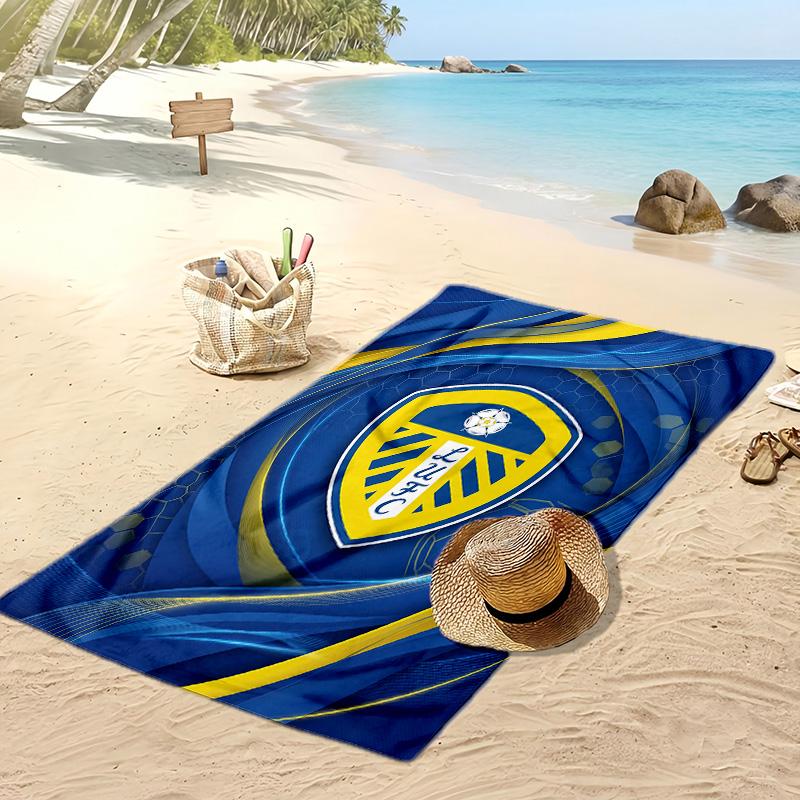 Leeds United Football Print Beach Towel, Large Soft Quick Dry Towel for Beach Camping Swimming