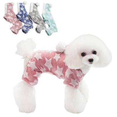 Hunde-Overalls für Herbst und Winter, für kleine und mittelgroße Hunde und Katzen, mit Stern-Aufdruck, Kawaii-Kleidung, Chihuahua, Yorkie, Pyjama, Haustier-Onesie, Welpenkleidung