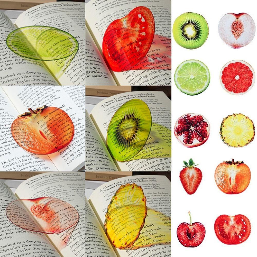 Refractive Color Acrylic Bookmark Funny Fruit Bookmark New Translucent Bookmark  Note Marker
