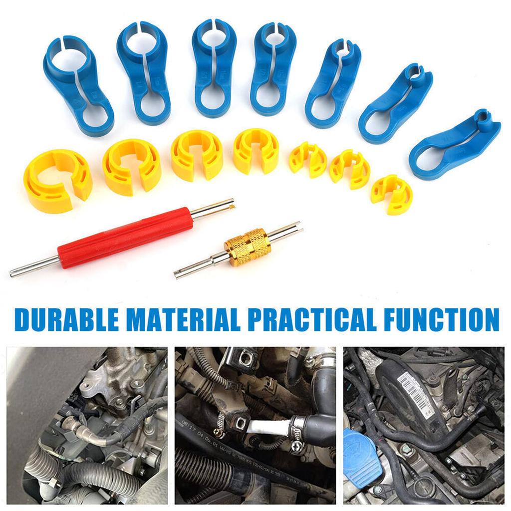 16 Pcs Auto Air Conditioner Cooling Pipe Remover Air Conditioning Repair Kit Fuel Line Disconnect Tool Air Conditioning Hose Puller Repairing Removal