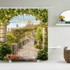 European Landscape Shower Curtain Waterproof Bathroom Curtain Polyester Fabric Bath Curtains 3D Printed With Hooks Bath Screen