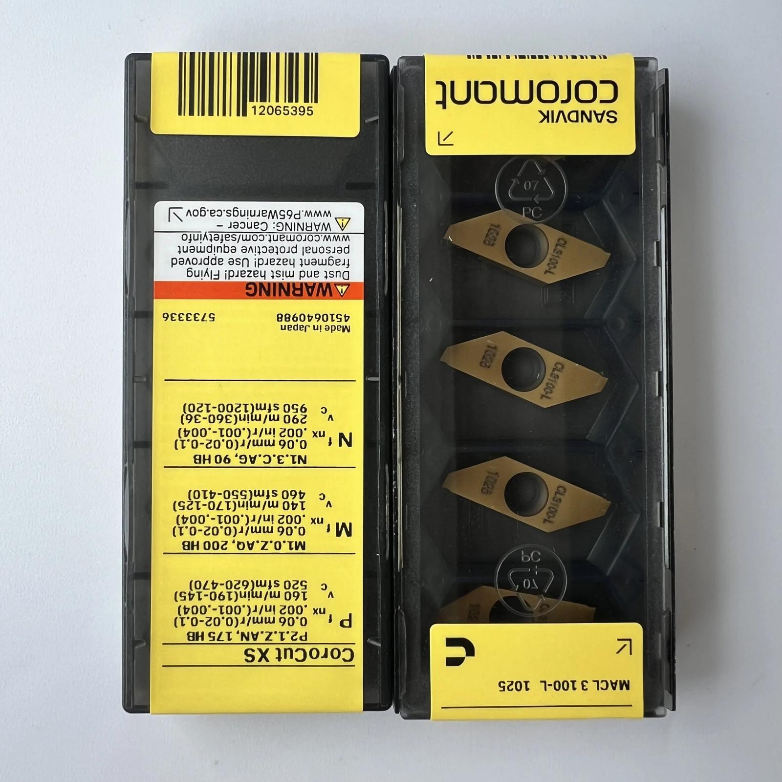 

SANDVIK / MACL3100-L 1025 / Industrial indexable Carbide Inserts 10 Pcs