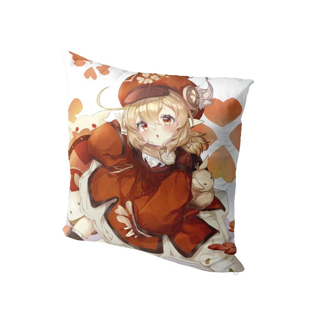 Anime Cartoon Genshin Series Printed Pillowcase Cute Kawaii Pink Bedside Bedroom Sofa Cushion Cover Body Pillow Case x