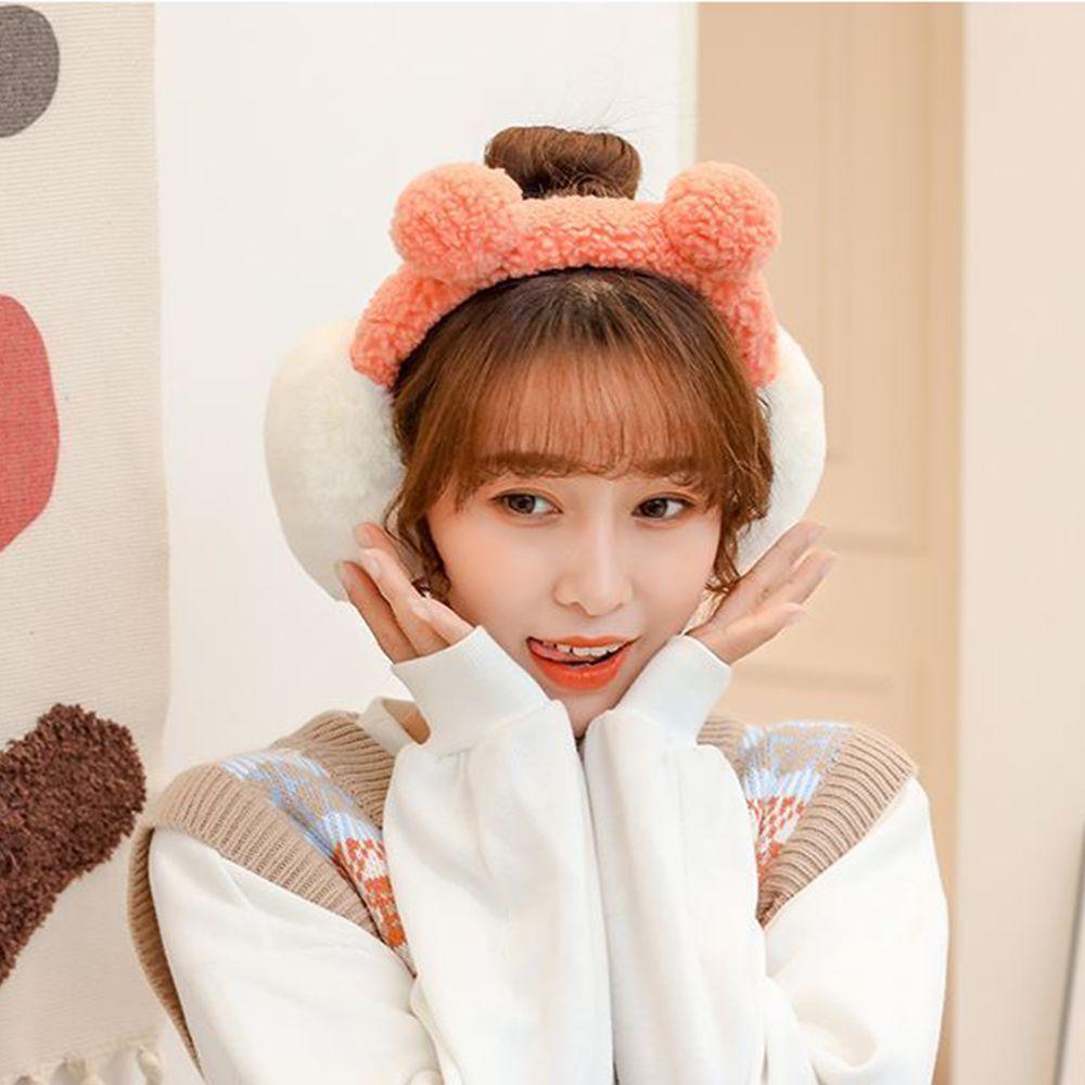 Design Solid Color Frog Bear Ear Women Ear Muff Korean Style  Ear-flap Children Ear Cover Plush