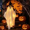 Glowing Ghost for Terrace 1.2/1.8M Hanging Dog on Swing, LED Light Up Cute Puppy Spooky Halloween Party Supplies Swing Ornament Tree, Porch,
