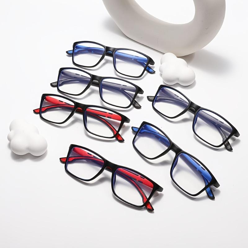 6PCS Sporty Ultra-Light TR90 Sports Reading Glasses Fashion Anti-Blue Light Reading Glasses Sports Frames Unisex Men Women