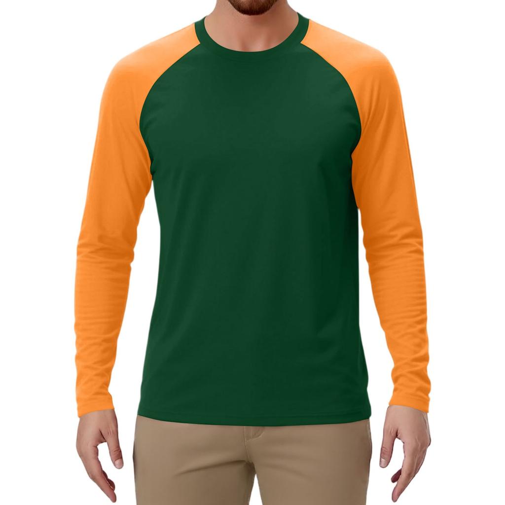 Pánské sportovní tričko s dlouhým rukávem raglánového střihu v kontrastních barvách