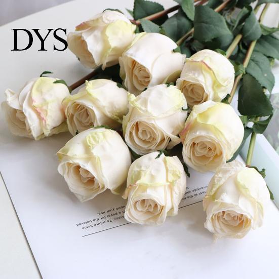 Rose Flower Decor Simulation Vibrant Color Thicker Petals Non-Withering Realistic Looking Bent Freely Decorative Artificial Plant Fine Texture Single