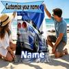 Custom Name Personalized Skyline GT Print Beach Towel, for Trip Camping Beach Party Home Decor, Birthday Gift for Family & Friends
