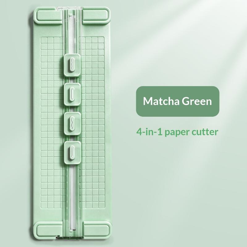 4 In 1 Two-Way Paper Cutter, Manual Office Paper Cutter, Send 4 Cutter Heads,Design For Schools, Offices And Homes зелёный