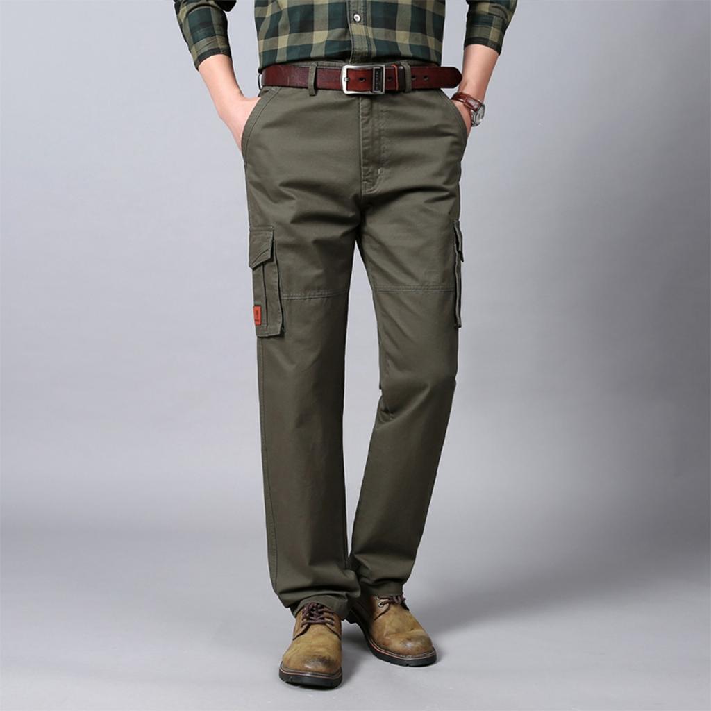 Men's Cross-border Plus Size Work Pants With Multiple Pockets, Casual Pants,  Cotton Pants