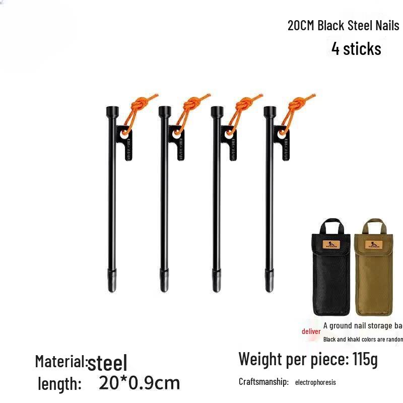 HCNRC Camping Tent Ground Pegs & Wind Ropes Set