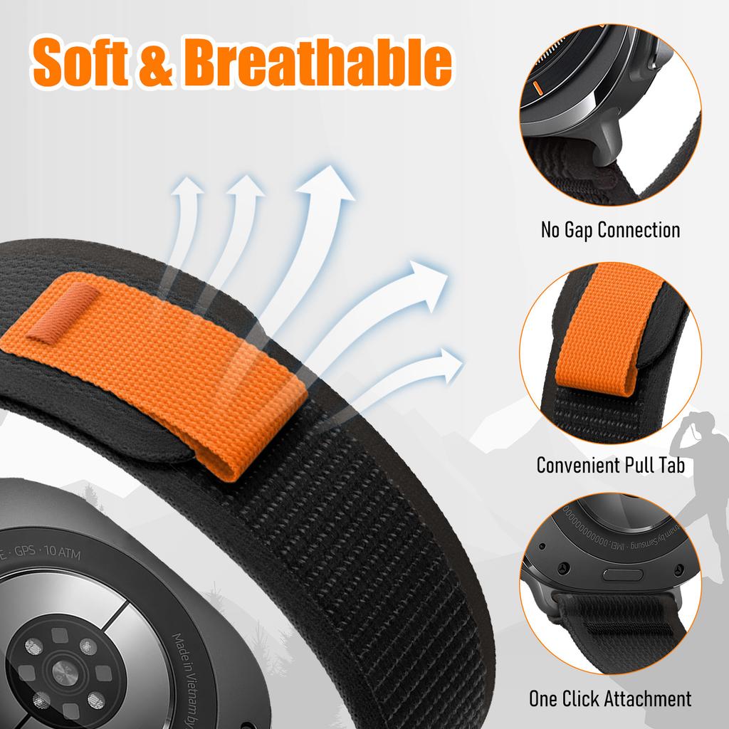 Trail Loop Strap for Samsung Galaxy Watch Ultra 47mm Nylon Bracelet Wristband for Galaxy Watch 8 Ultra 47mm Breathable Belt