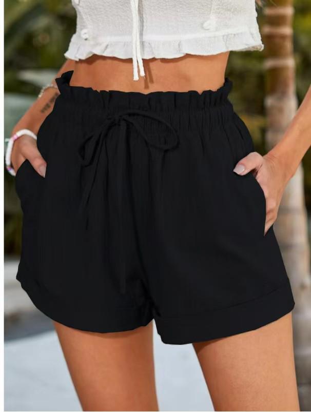 2025 Summer Women's Casual Loose Solid Color Fashion Shorts