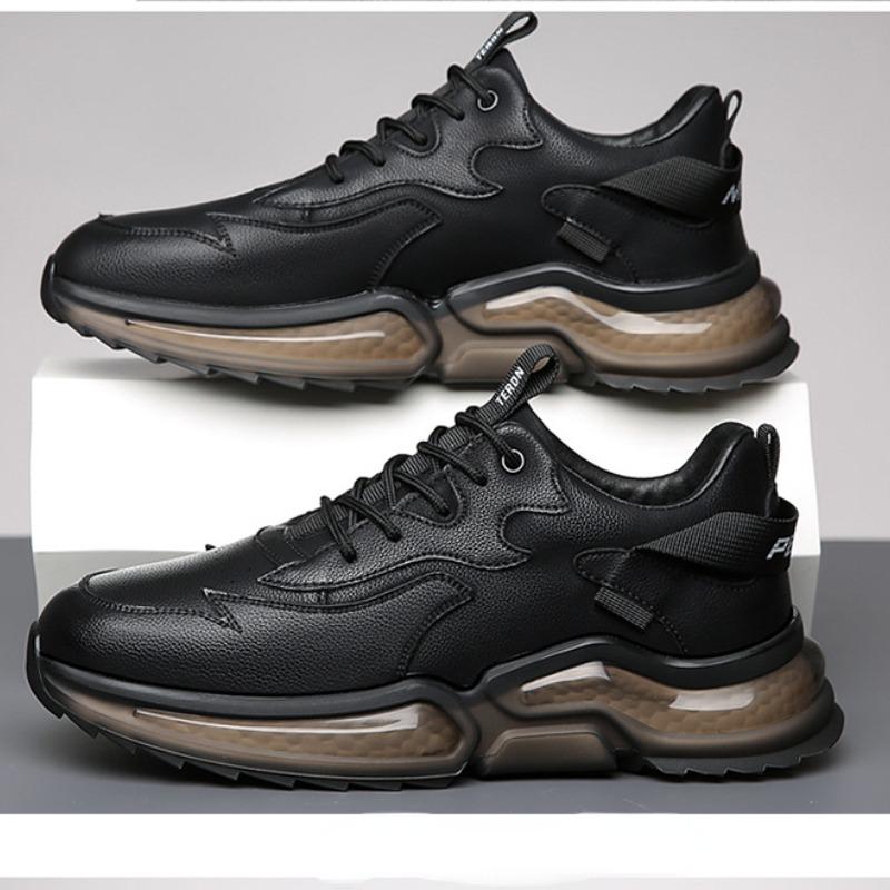 Fashion Autumn Winter Platform Leather Velvet Sneakers for Women Designer Soft-soled Men's Shoes Fashion Black Increase Sport Shoes Male