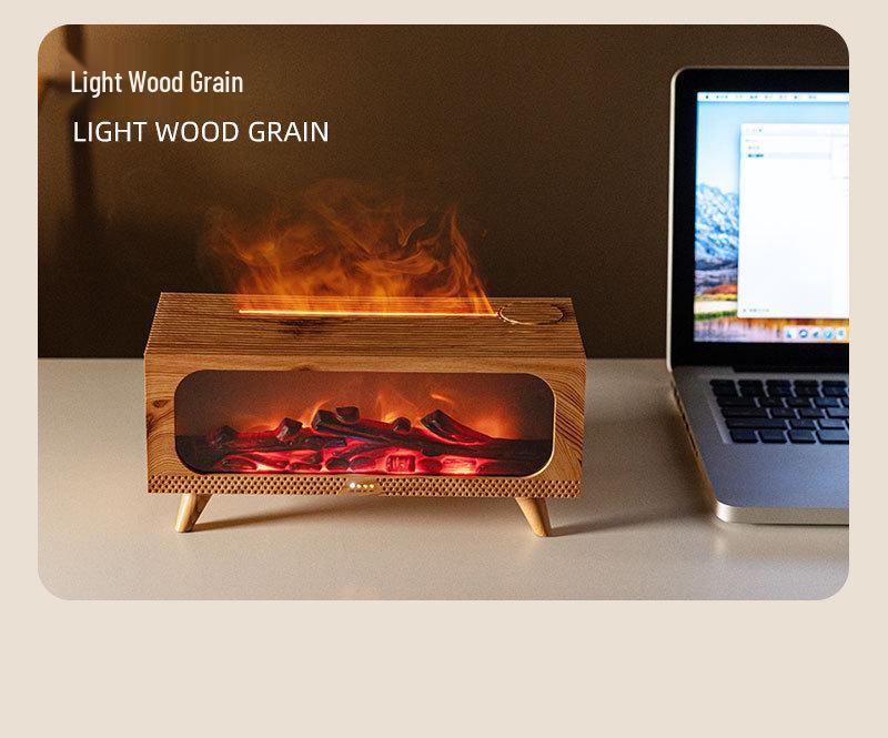 USB Simulated Fireplace Flame Humidifier & Night Light for Home & Bedroom