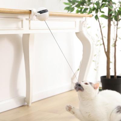 Yousheng Hanging Automatic Cat Teasing Toy Interactive Electronic Fluffy Ball Toy with Auto-Moving Lifting for Indoor Cats