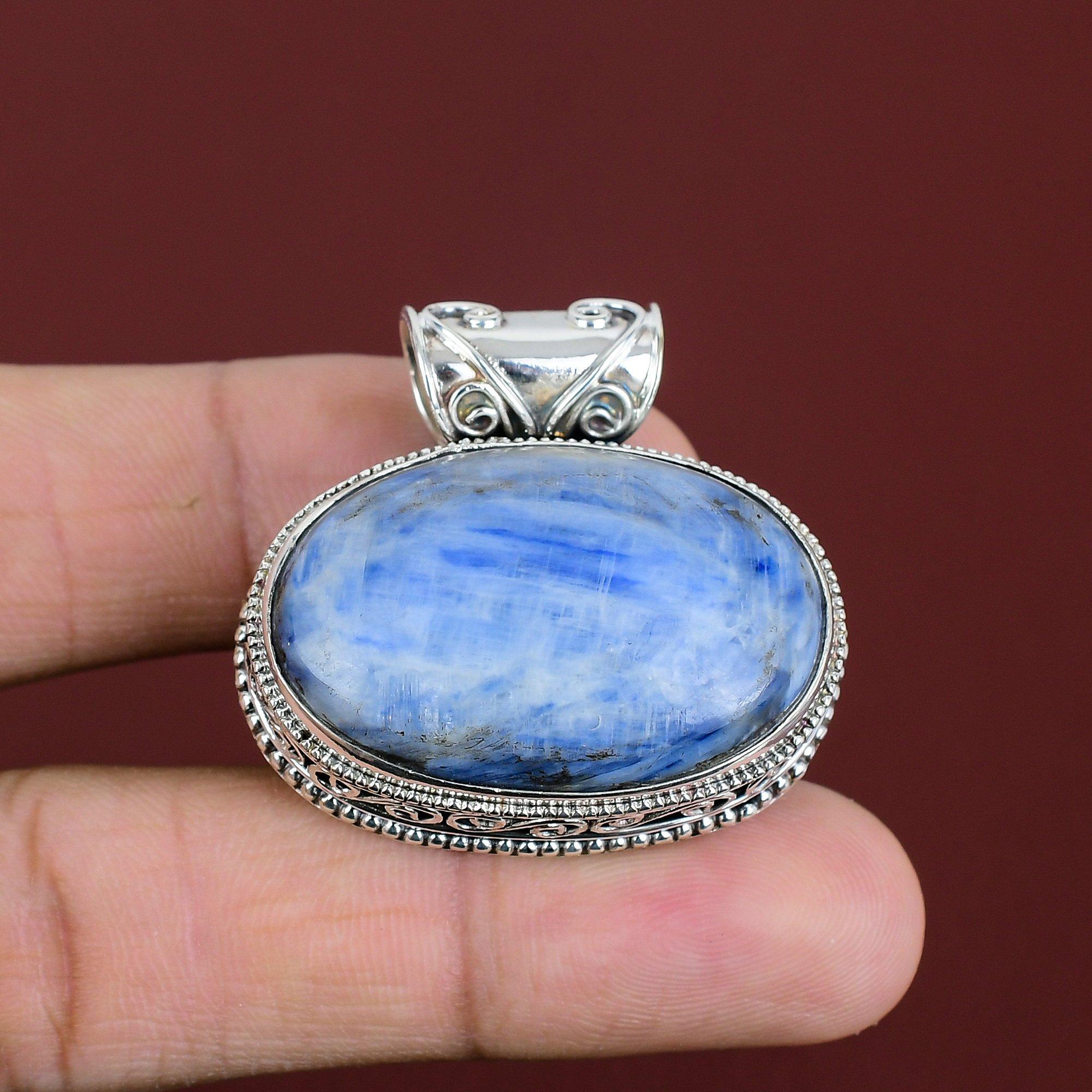 Kyanite Pendant 925 Sterling Silver Pendant Vintage Pendant Kyanite Real Gemstone Jewelry Handmade Pendant Gift For Women Birthstone Jewelry