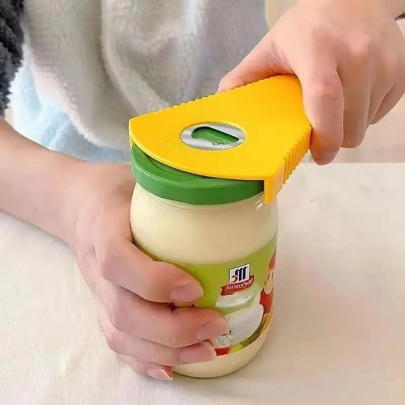 1Pcs Can Opener Multifunctional Bottle Opener Jar Opener for Beer Coke Jam Beverage Manual Lid Opening Tool with Screw Cap