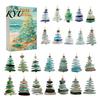 Beach Style Holiday Decor 2026 Sea Glass Christmas Countdown Calendar Blind Box, 24Pcs Coastal Theme Ornaments Acrylic Tree Hanging Ornaments,