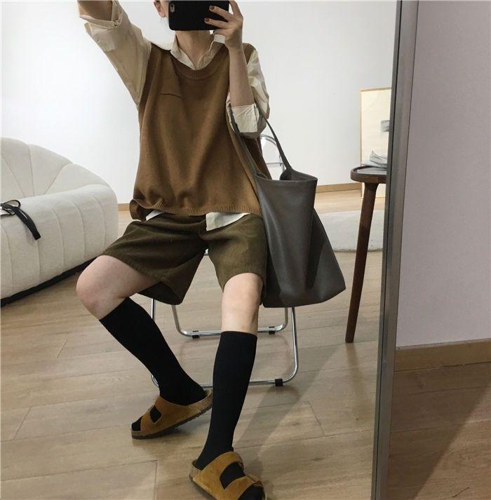 Hoge Taille Retro A-lijn Corduroy Shorts - Dames Herfst & Winter Casual Wijde Pijp Bootcut Stijl.