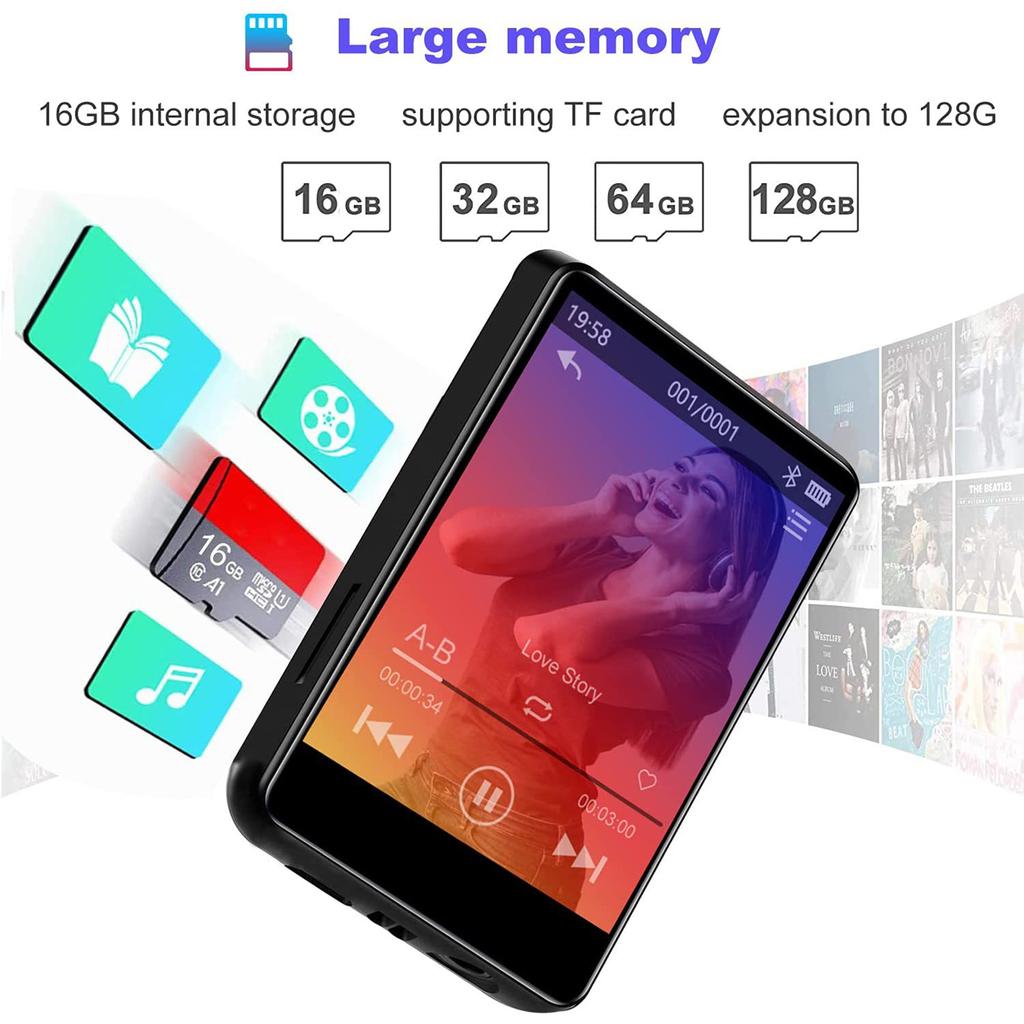 2.8 Inch Bluetooth MP3/MP4 Reading Touch Screen Mini Student Portable Music Player