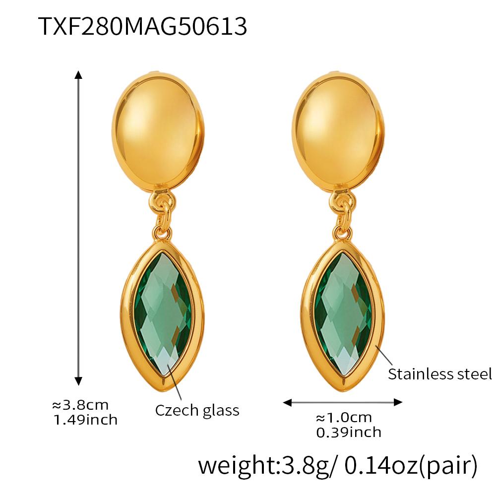 6 barev fazetované české skleněné náhrdelníky náramky visací náušnice na řetízku z nerezové oceli náramek náušnice pro ženy