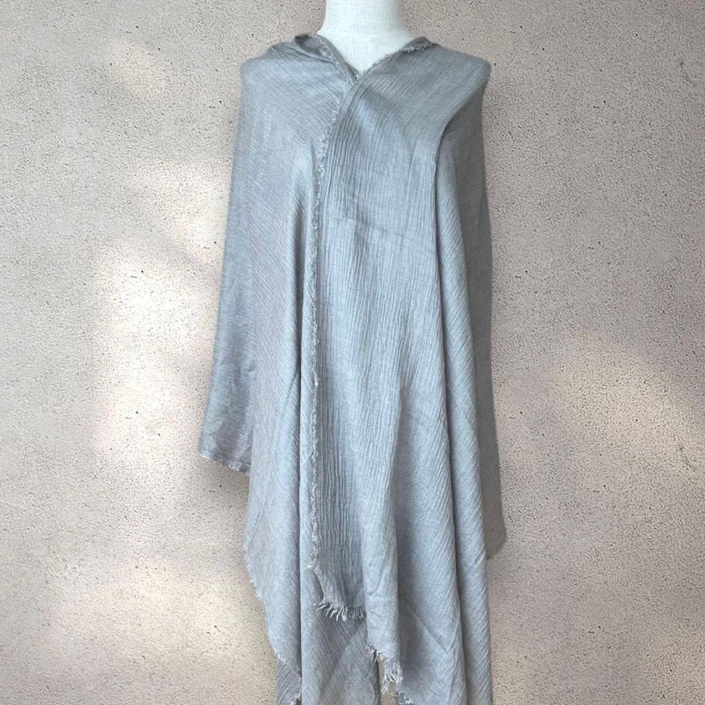 Used Faliero Sarti scarf, cashmere blend, gray, plain, spring, summer, lightweight