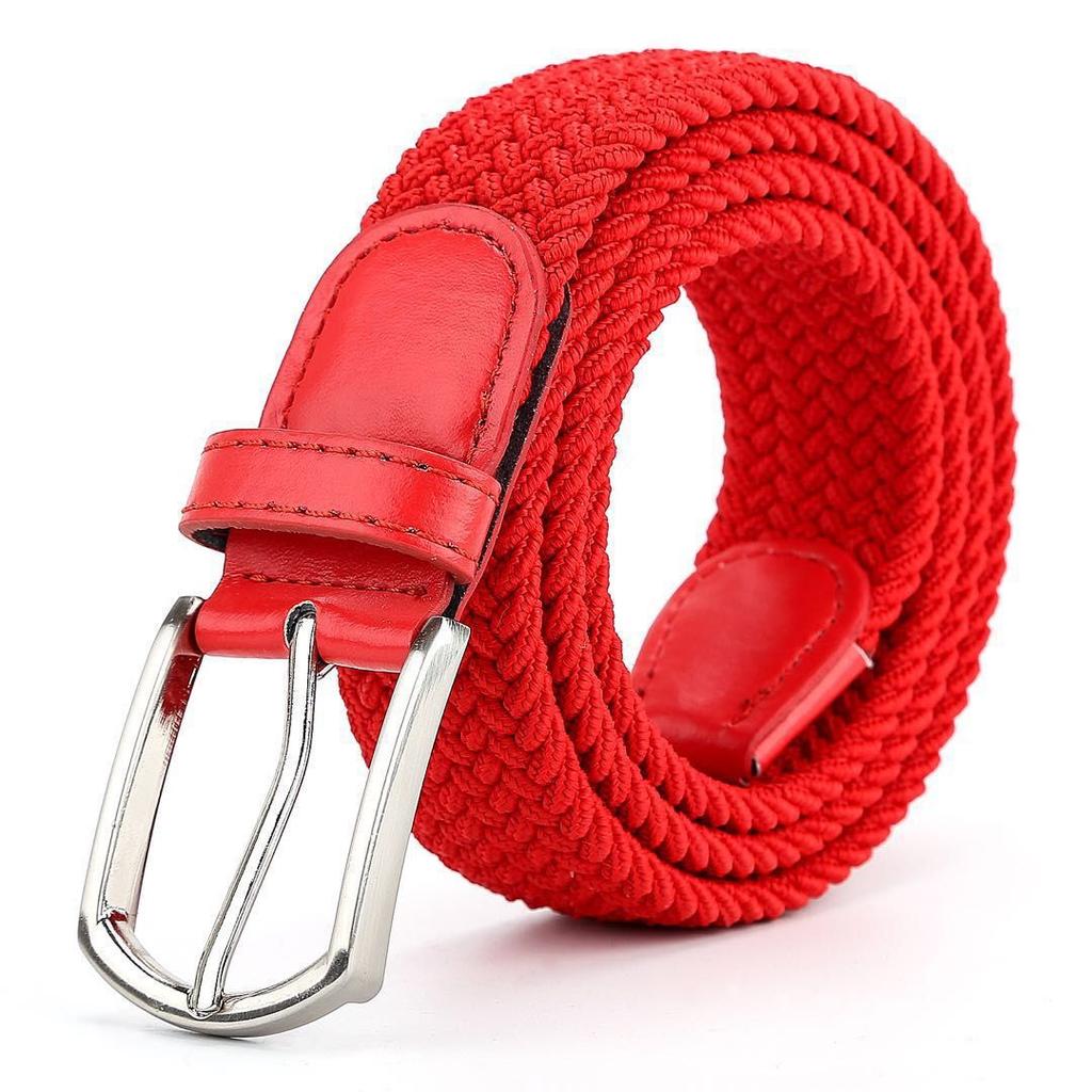Extended Stretch Men'S Canvas Knitted Pin Buckle Belt, Women'S Elastic Belt Golf Casual Belt