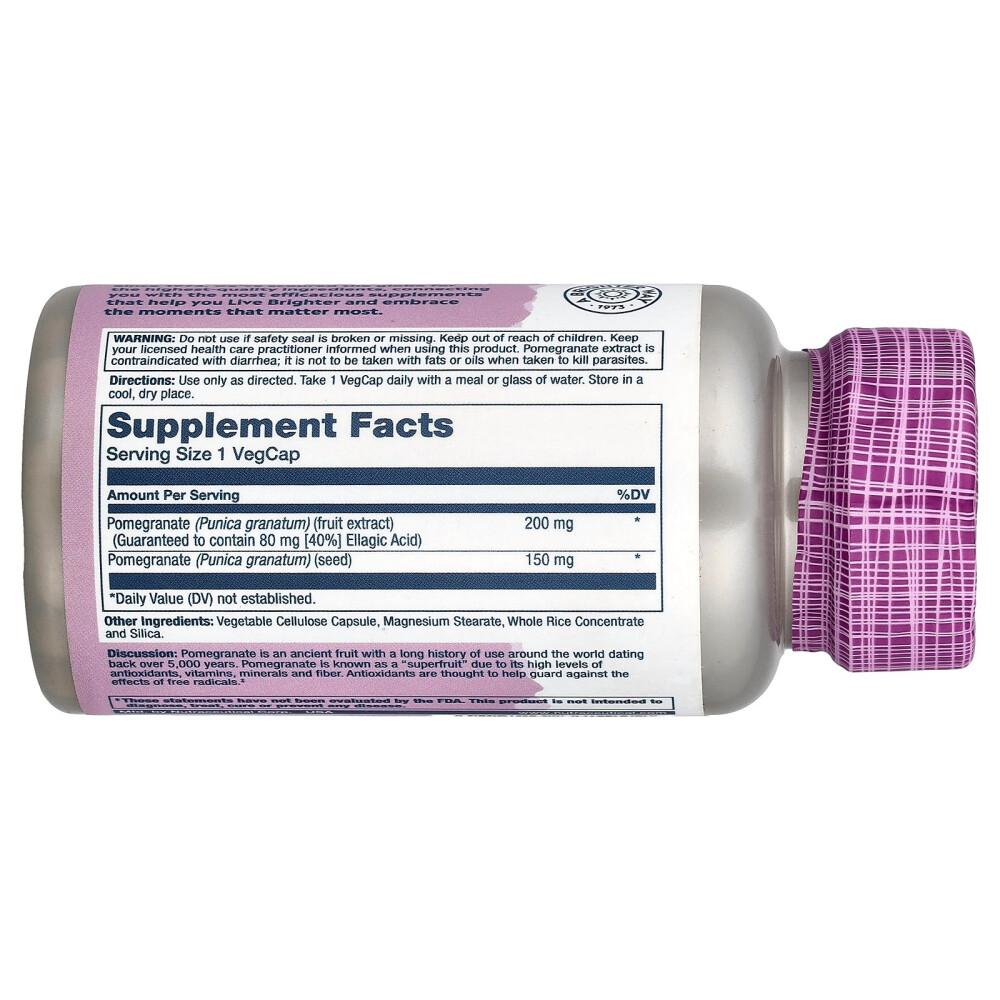 Solaray Pomegranate 200mg Vegetarian Capsules, 60 Count